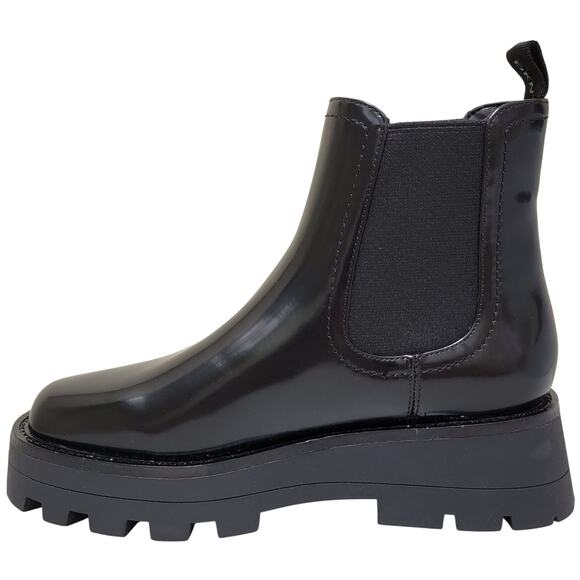 DKNY Women Senni Lug Sole Chunky Chelsea Boots Size US 5M Black Faux Leather - Picture 4 of 6